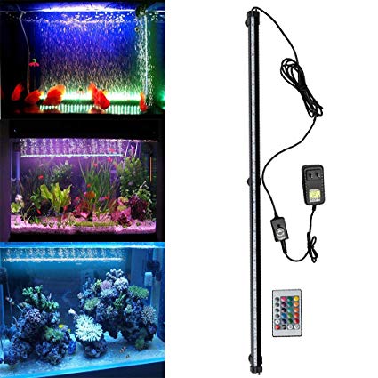 MingDak Submersible LED Aquarium Light,Fish Tank Light with Timer Auto On/Off 3 Light Modes Dimmable,6W,11 Inch White & Blue LED Light bar Stick for Fish Tank 